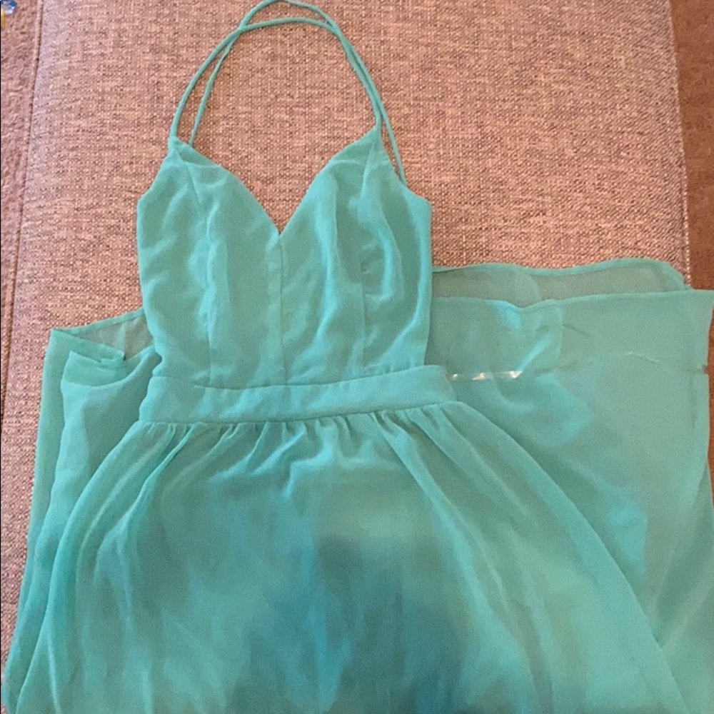 Lulu’s sea foam maxi dress